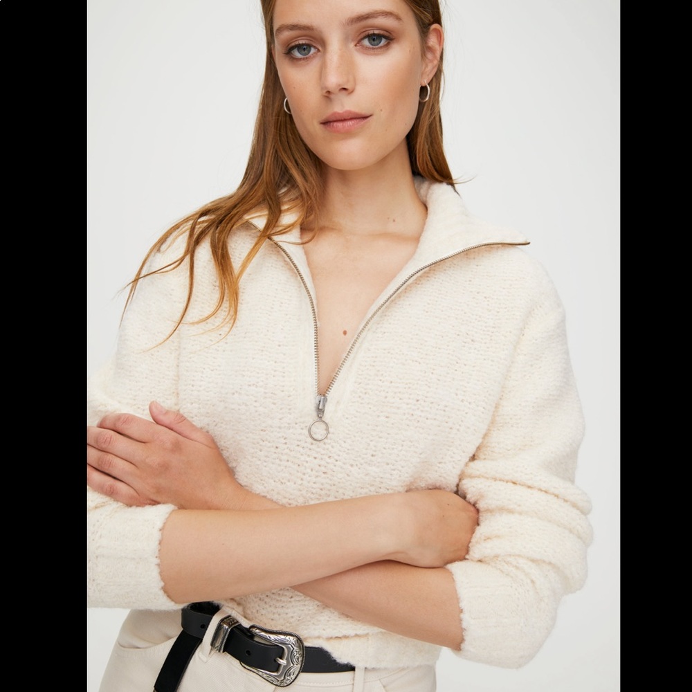 Aritzia Gwyneth Sweater, XXS, Oak/Cream, NWOT